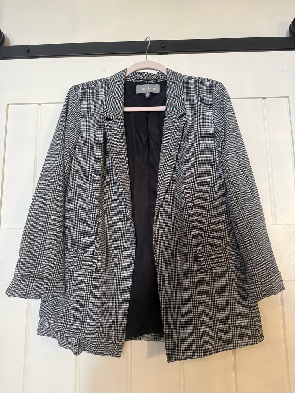 daniel rainn Black & White Glen Plaid Blazer Jacket